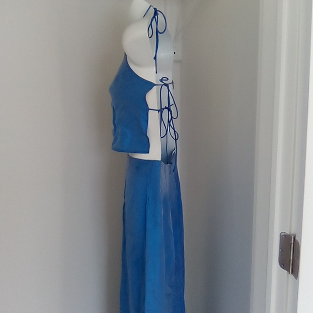 Vintage 90s Formal Maxi Skirt And Halter Top  Set - Picture 8 of 16